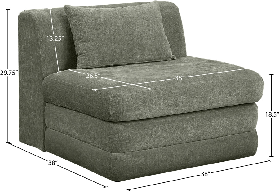 Fauteuil d'appoint rembourré en chenille Vivi