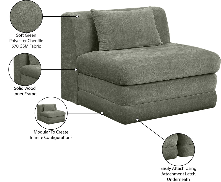 Fauteuil d'appoint rembourré en chenille Vivi