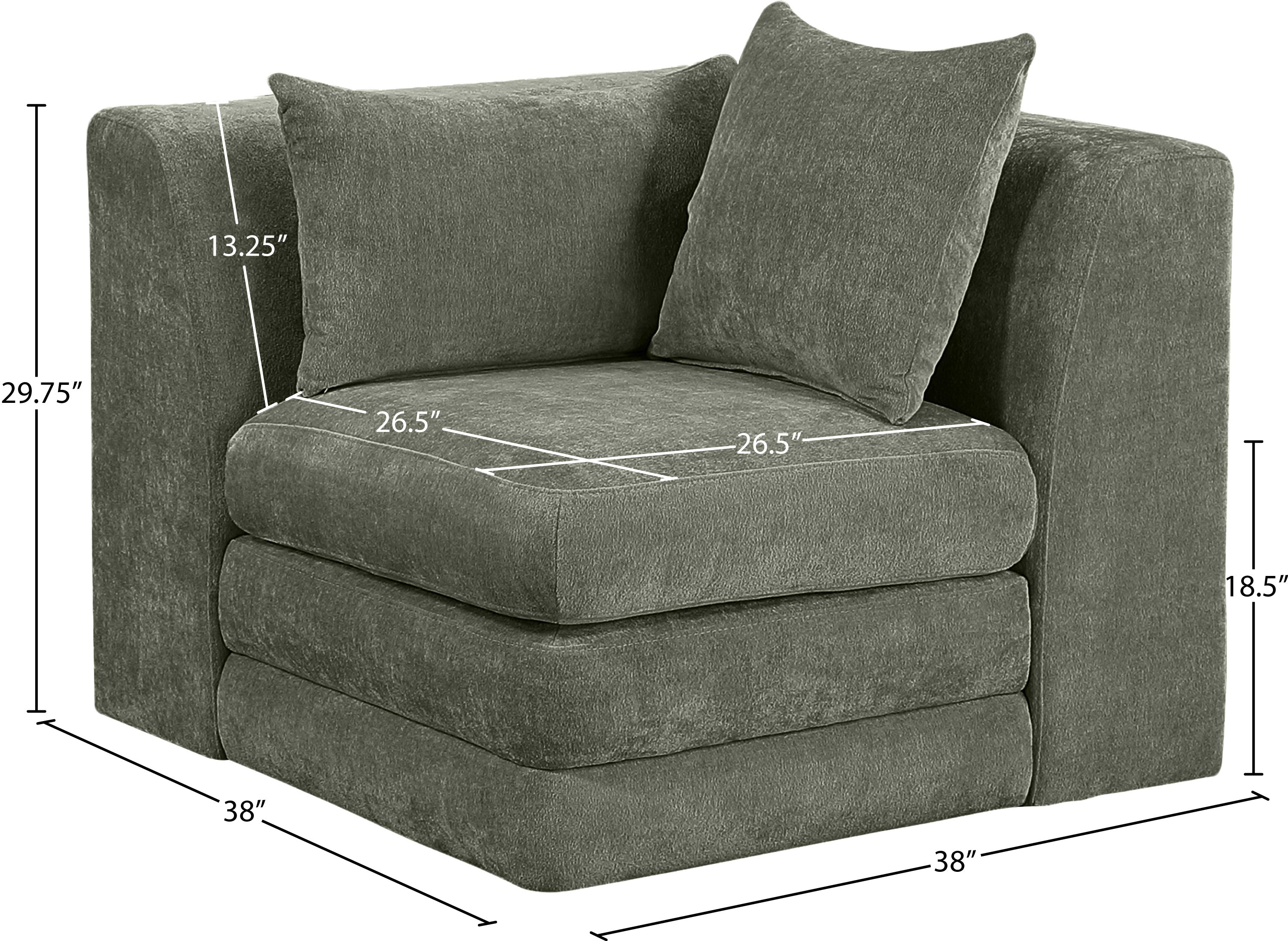Stellar Chenille Fabric Upholstered Modular Accent Chair