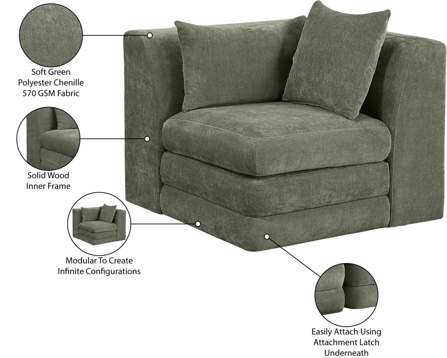 Stellar Chenille Fabric Upholstered Modular Accent Chair