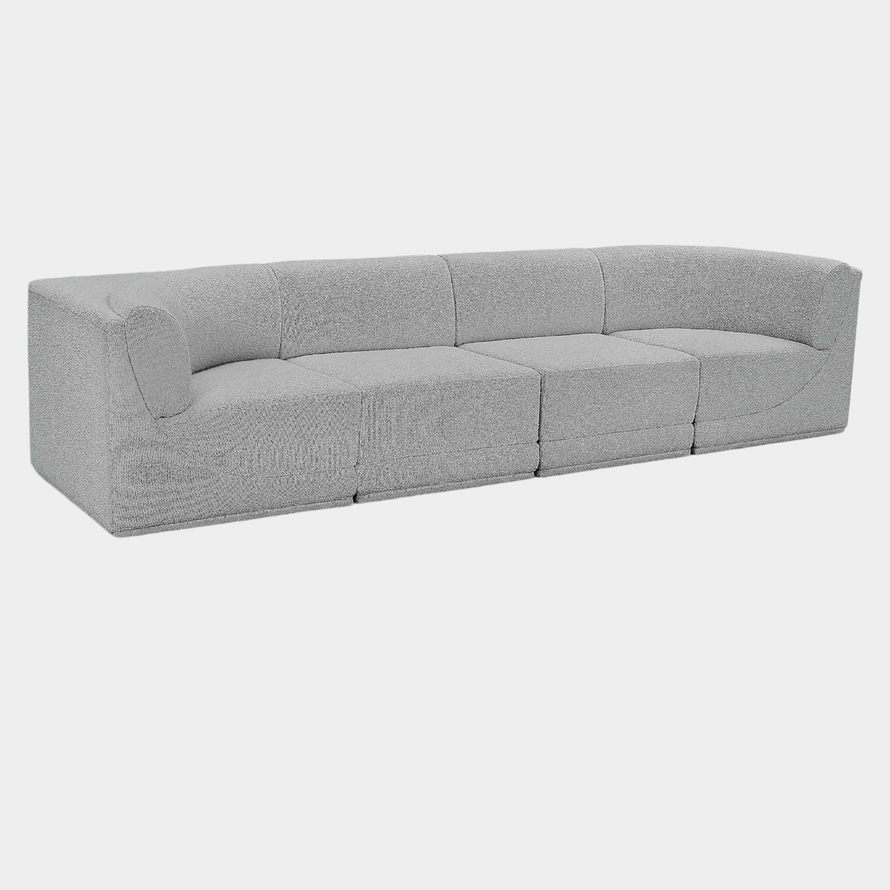 Canapé en tissu bouclé Ollie avec accoudoirs