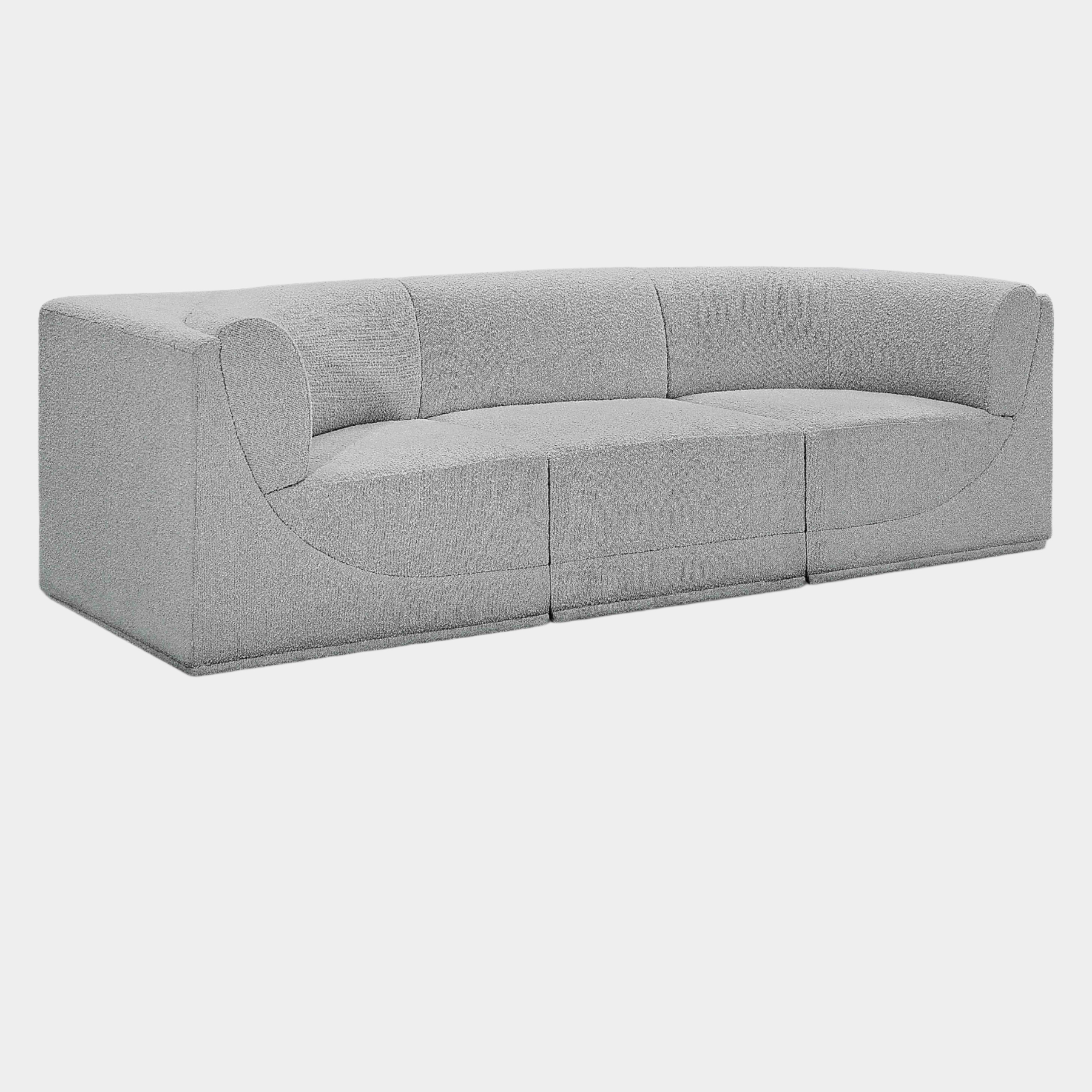 Canapé 3 places en tissu bouclé Ollie avec accoudoirs