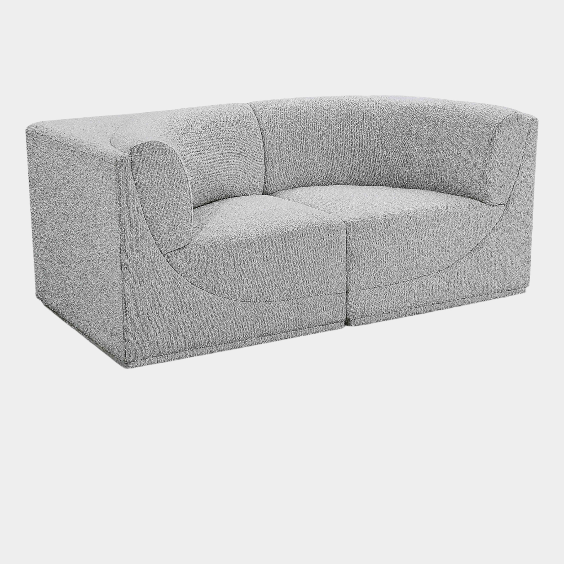 Canapé deux places en tissu bouclé Ollie avec accoudoirs