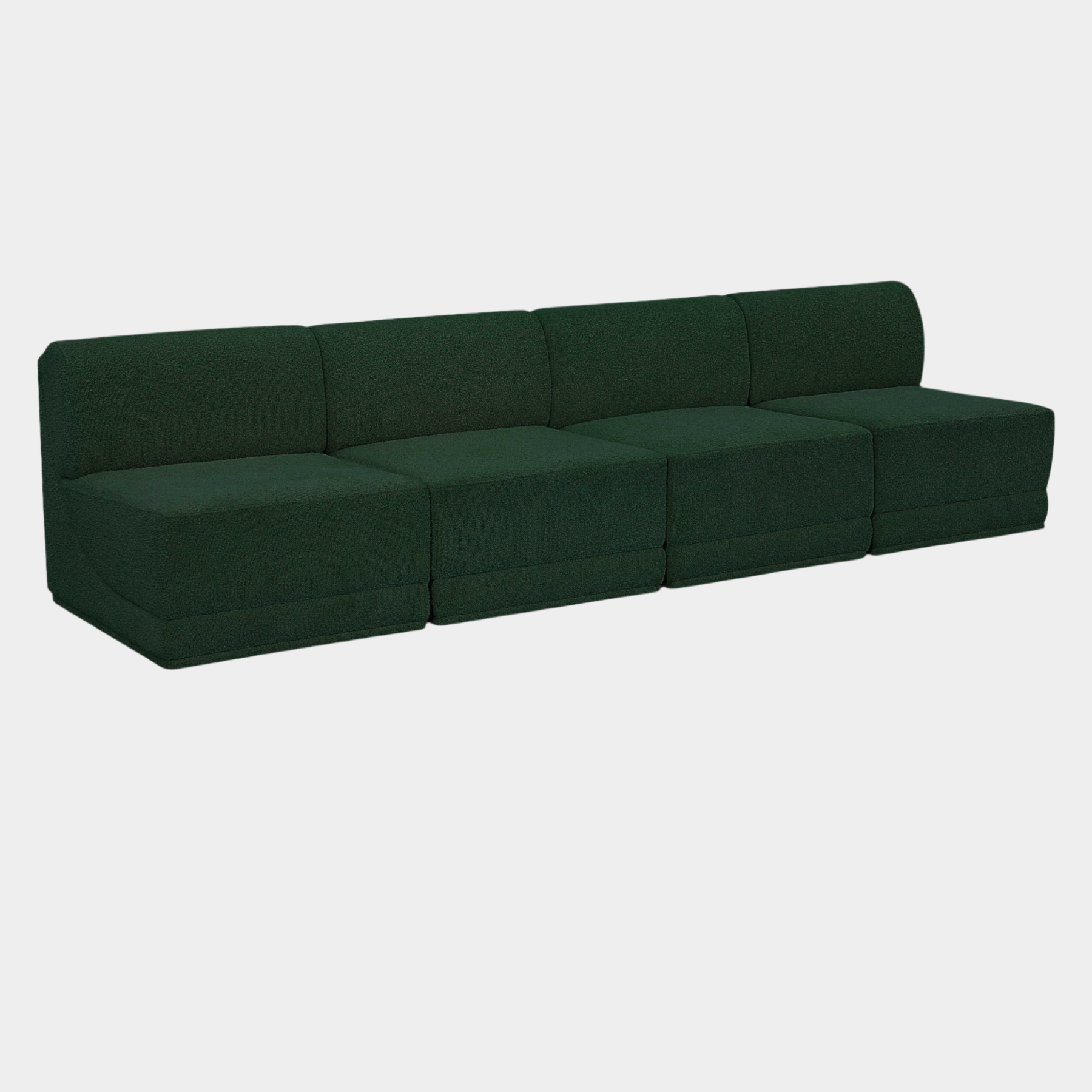 Canapé sans accoudoirs en tissu Boucle Ollie