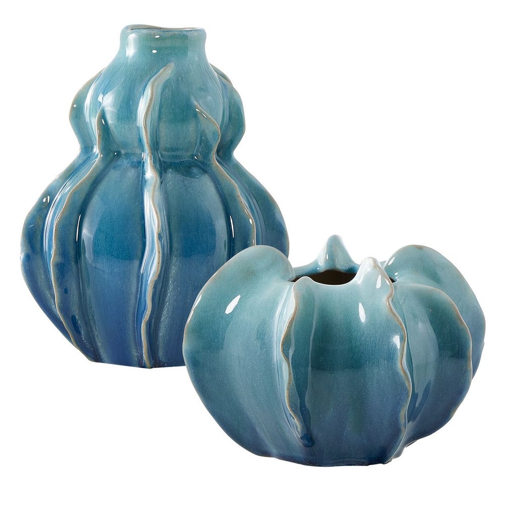 Ocean Wave Outdoor Vases, S/2