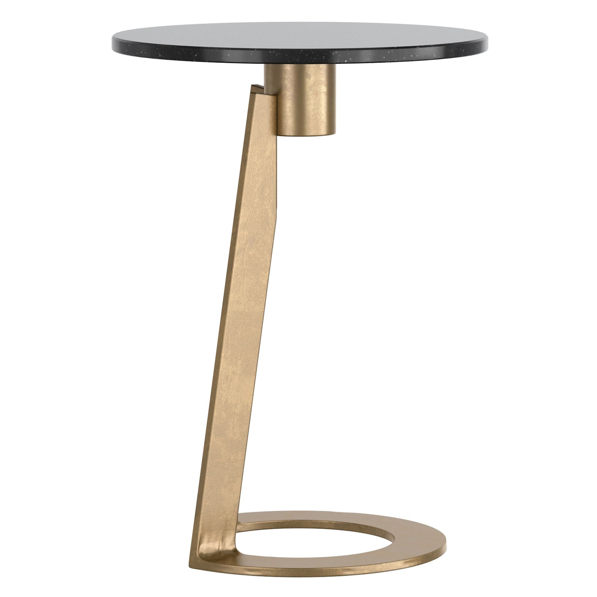 Devas Accent Table in Black Marble and Brass