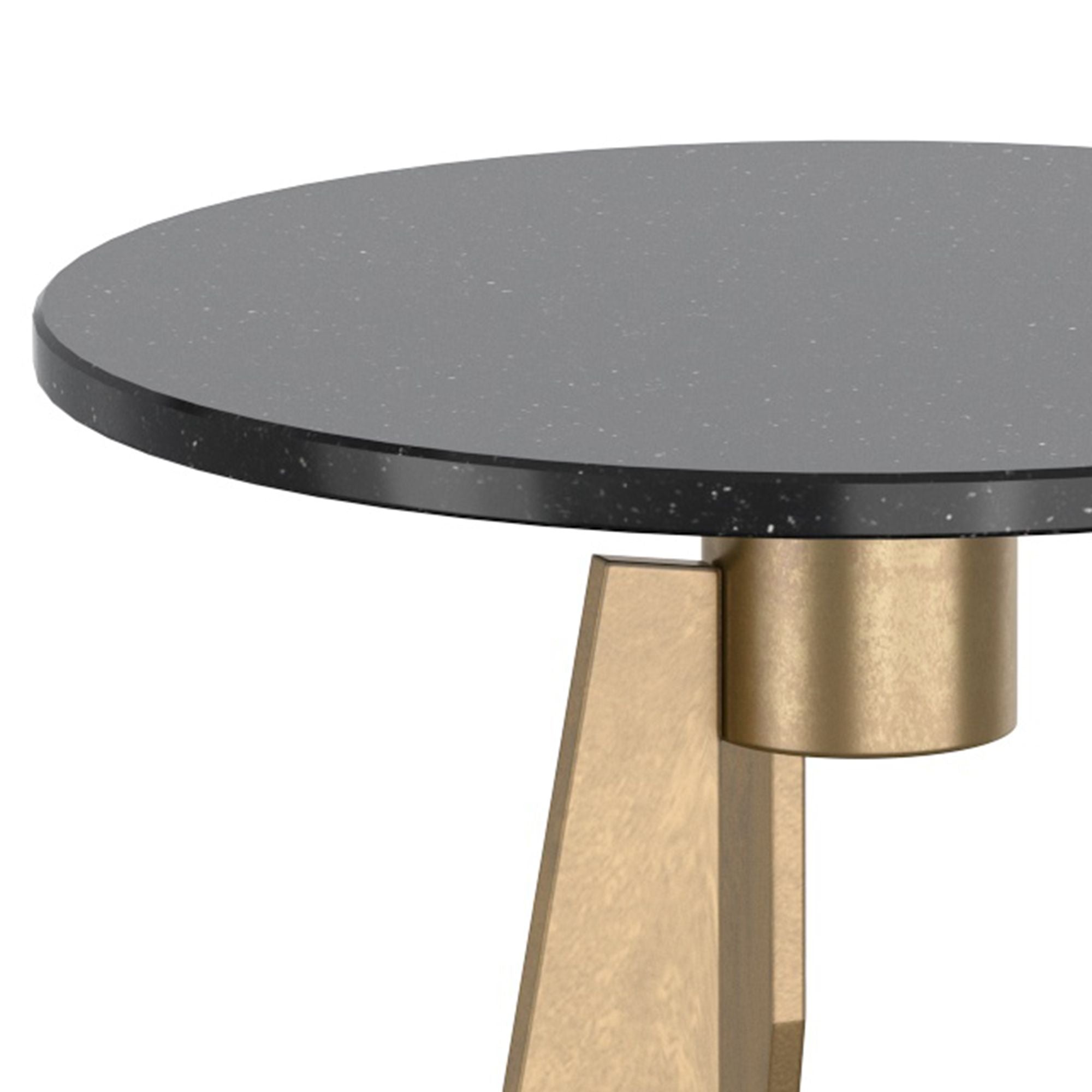 Devas Accent Table in Black Marble and Brass