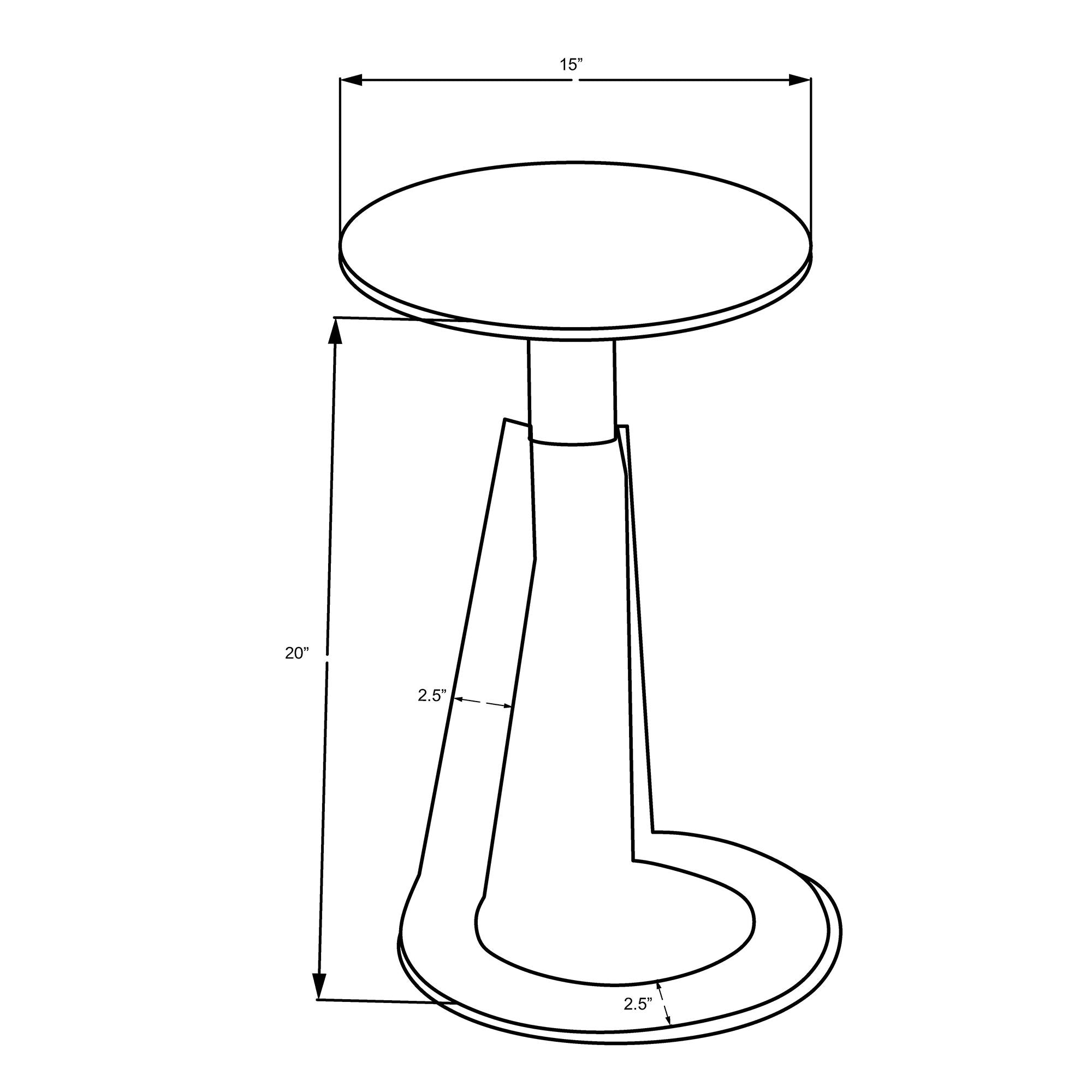 Devas Accent Table in White Marble and Brass