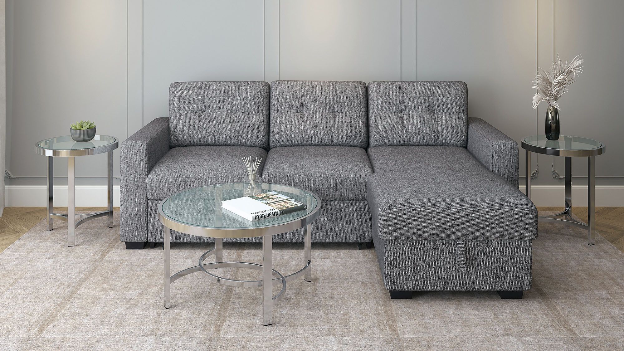 Strata Accent Table in Chrome