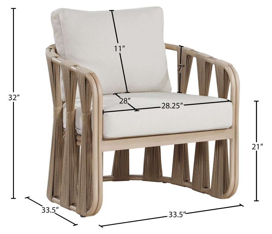 San Pietro Resilient Waterproof Fabric Upholstered Outdoor Patio Chair