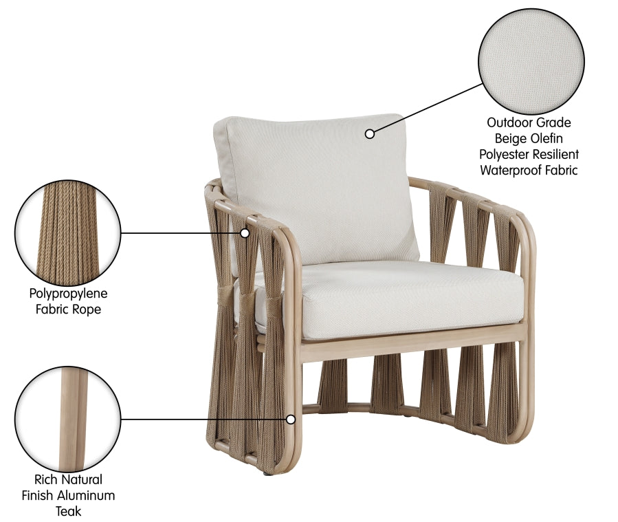 San Pietro Resilient Waterproof Fabric Upholstered Outdoor Patio Chair