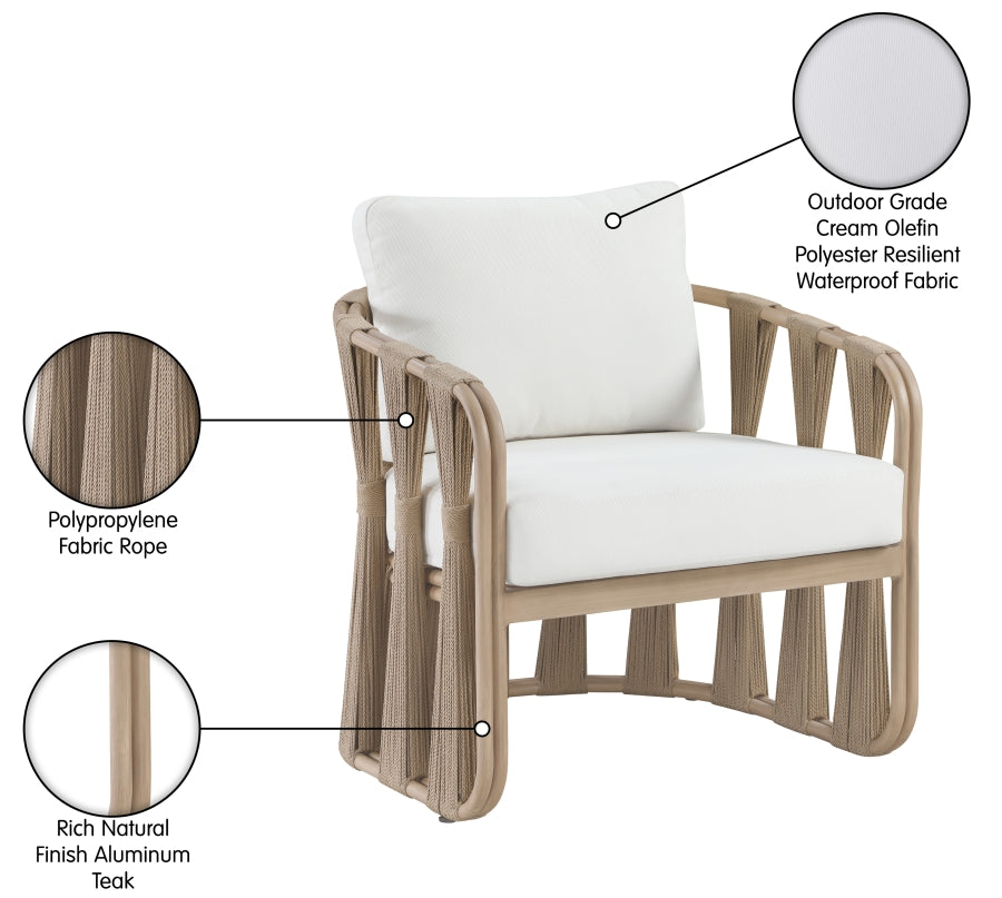 San Pietro Resilient Waterproof Fabric Upholstered Outdoor Patio Chair
