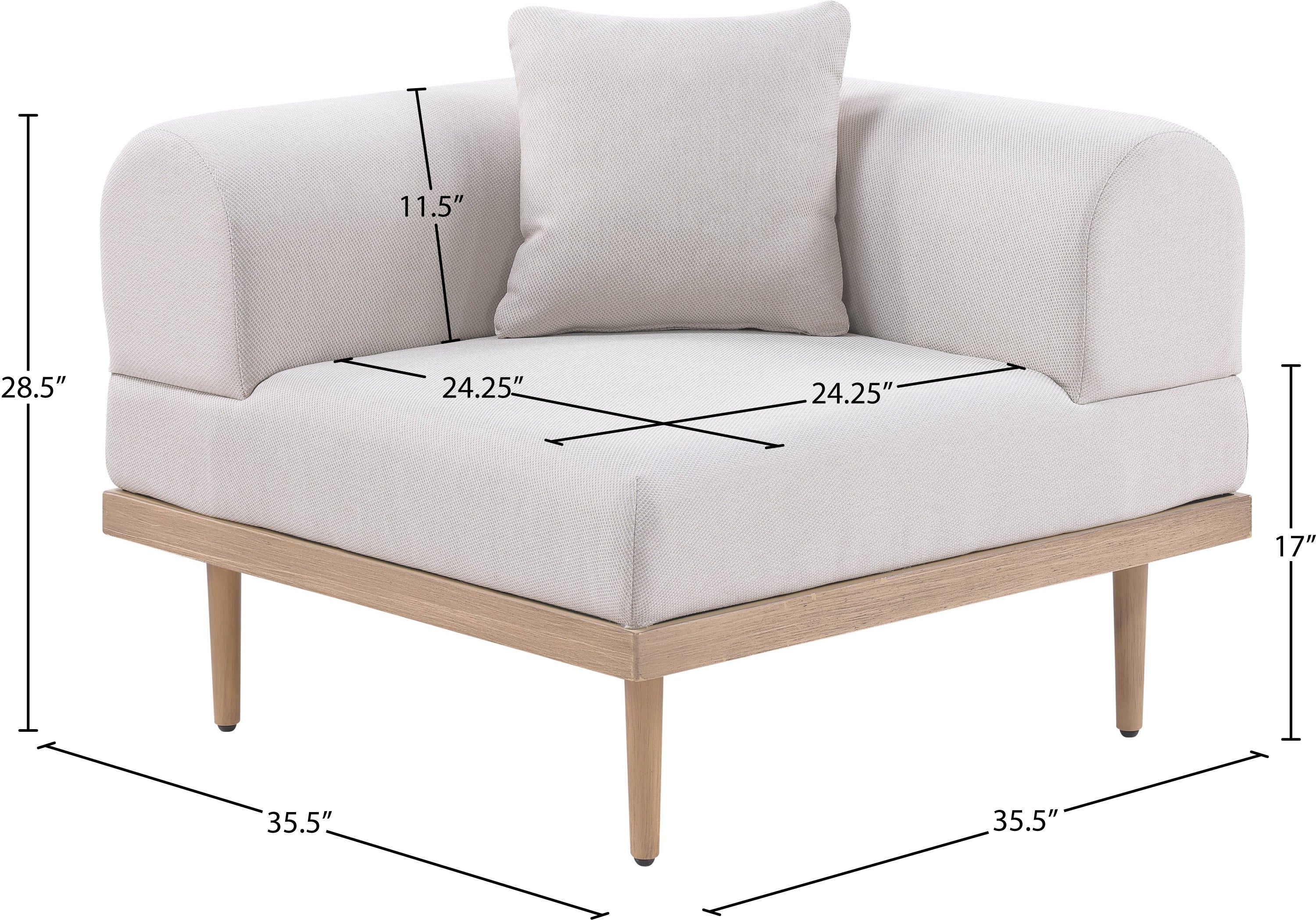 Laguna Resilient Water Resistant Fabric Upholstered Outdoor Patio Modular Corner Chair