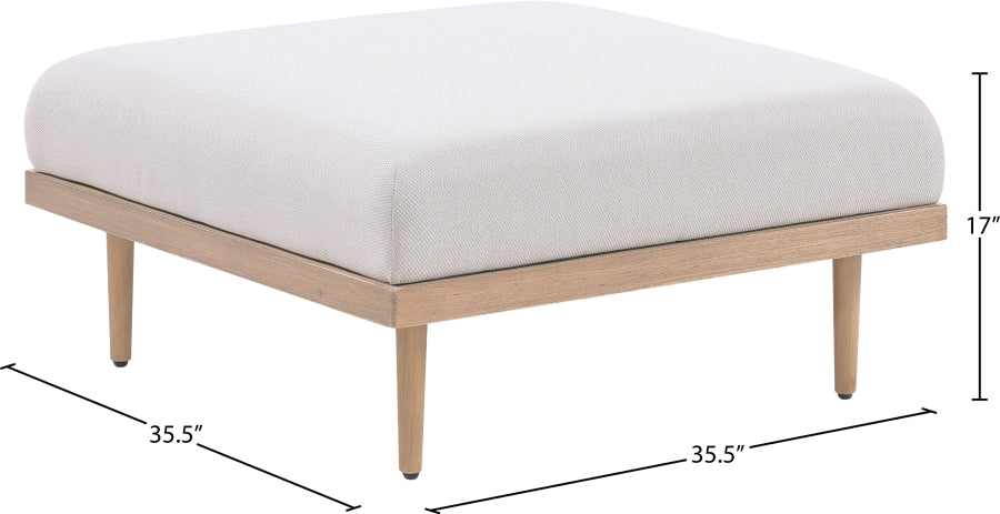 Laguna Resilient Water Resistant Fabric Upholstered Outdoor Patio Ottoman