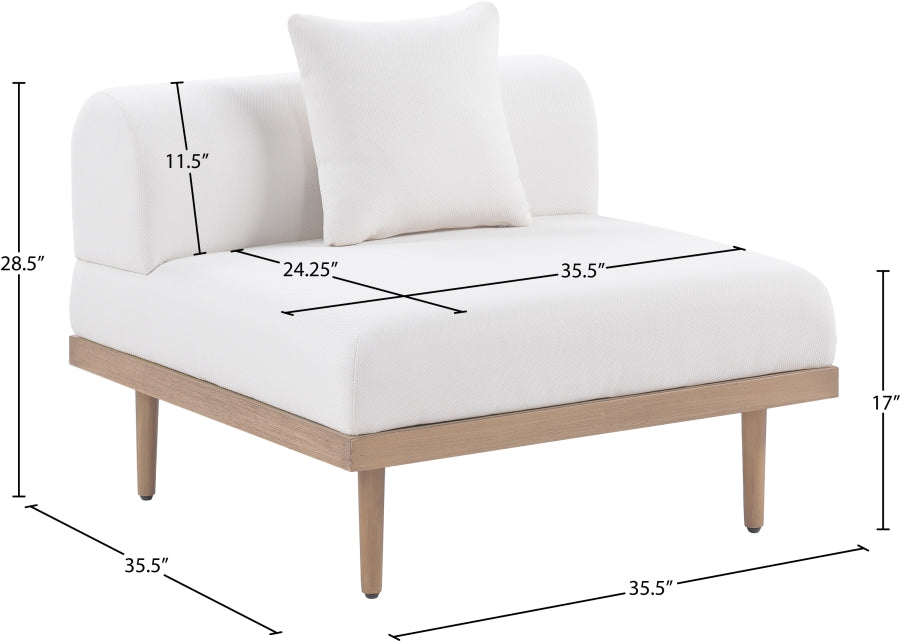 Laguna Resilient Water Resistant Fabric Upholstered Outdoor Patio Modular Armless Chair