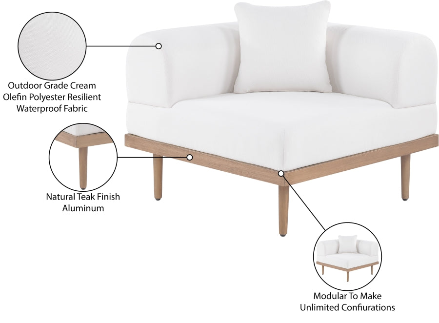 Laguna Resilient Water Resistant Fabric Upholstered Outdoor Patio Modular Corner Chair