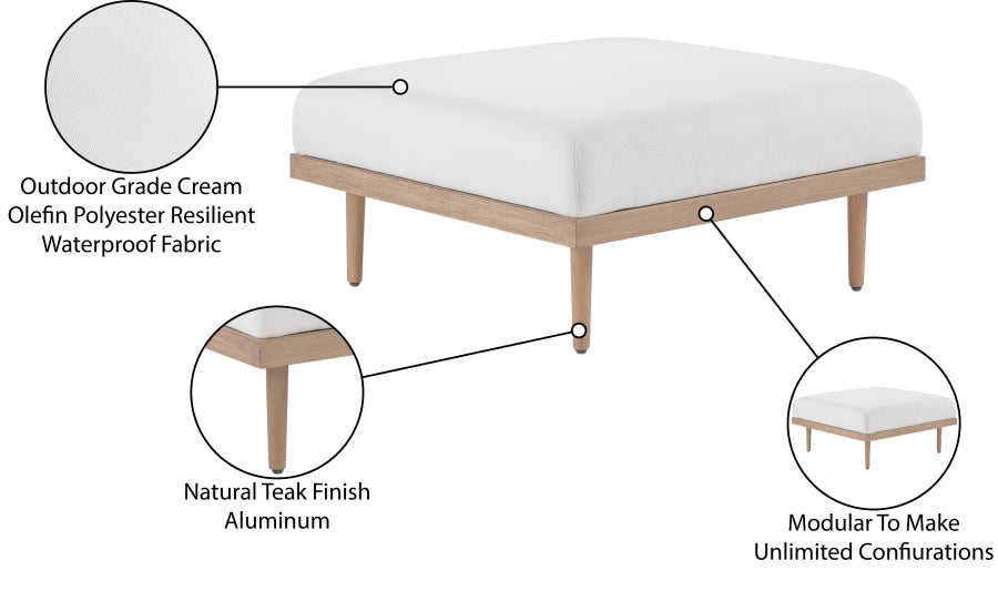 Laguna Resilient Water Resistant Fabric Upholstered Outdoor Patio Ottoman