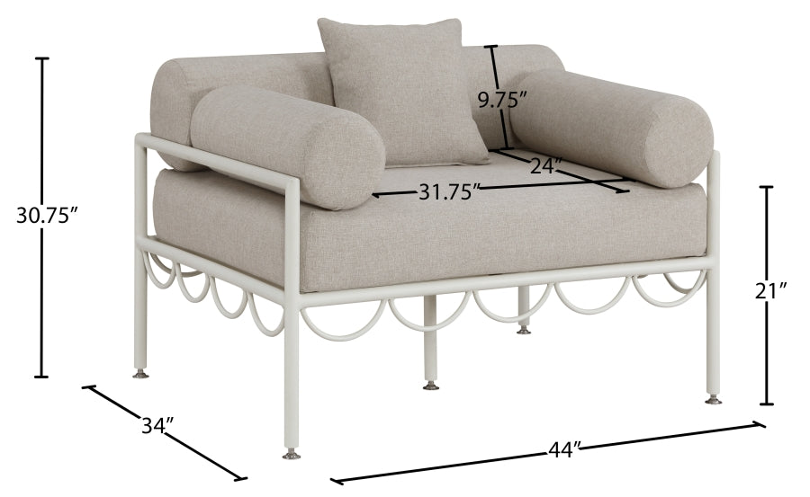 Chaise longue en tissu Orian Teddy
