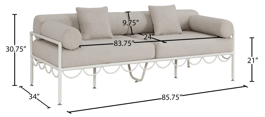 Chaise longue en tissu Orian Teddy