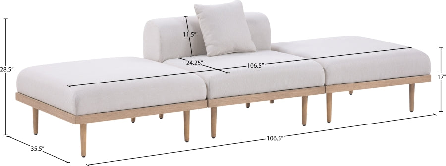 Chaise longue en tissu Orian Teddy