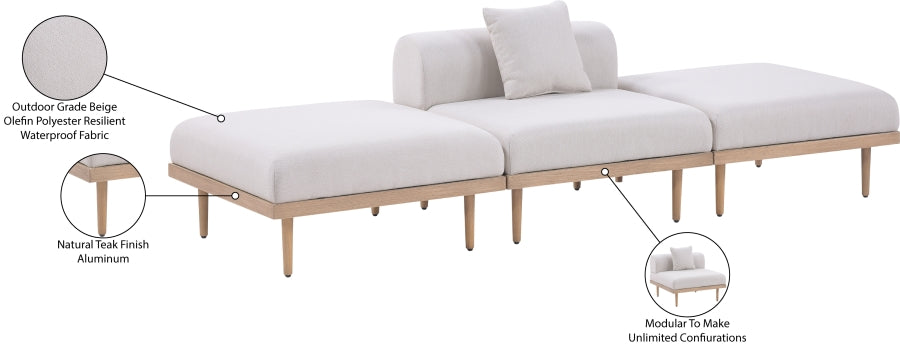 Chaise longue en tissu Orian Teddy