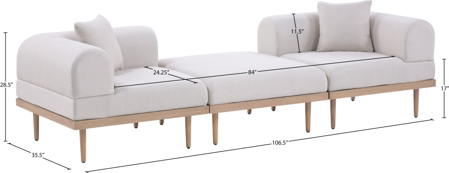 Chaise longue en tissu Orian Teddy
