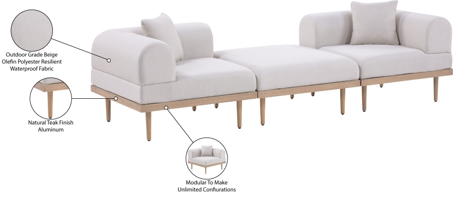 Chaise longue en tissu Orian Teddy