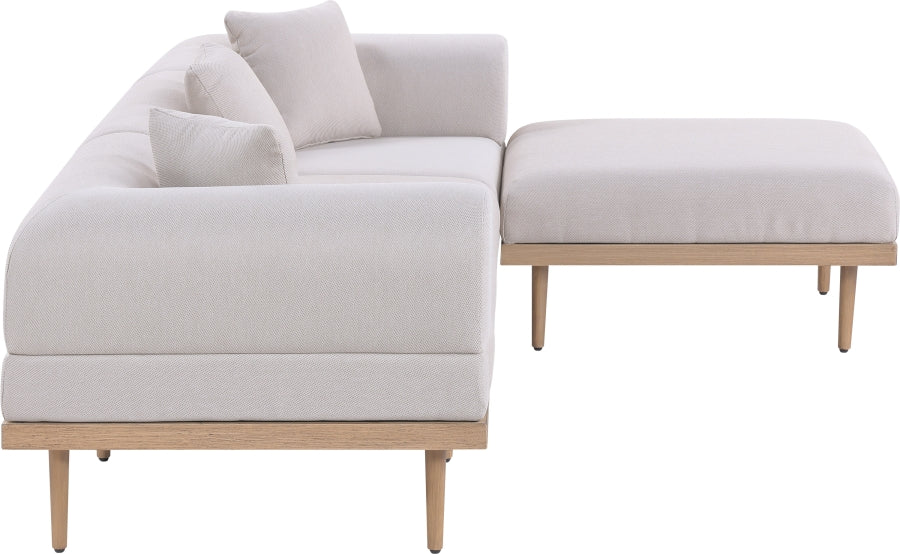 Laguna 106.5" Resilient Water Resistant Fabric Upholstered Outdoor Patio 4pc. Modular Sectional