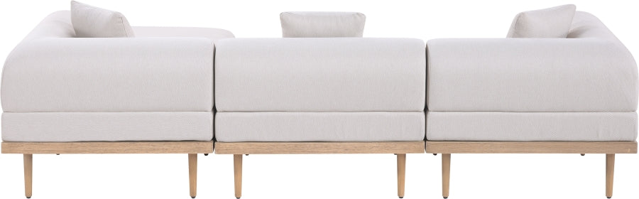 Laguna 106.5" Resilient Water Resistant Fabric Upholstered Outdoor Patio 4pc. Modular Sectional