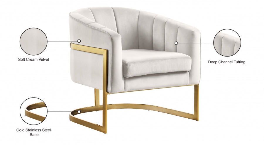 Fauteuil d'appoint rembourré en chenille Vivi
