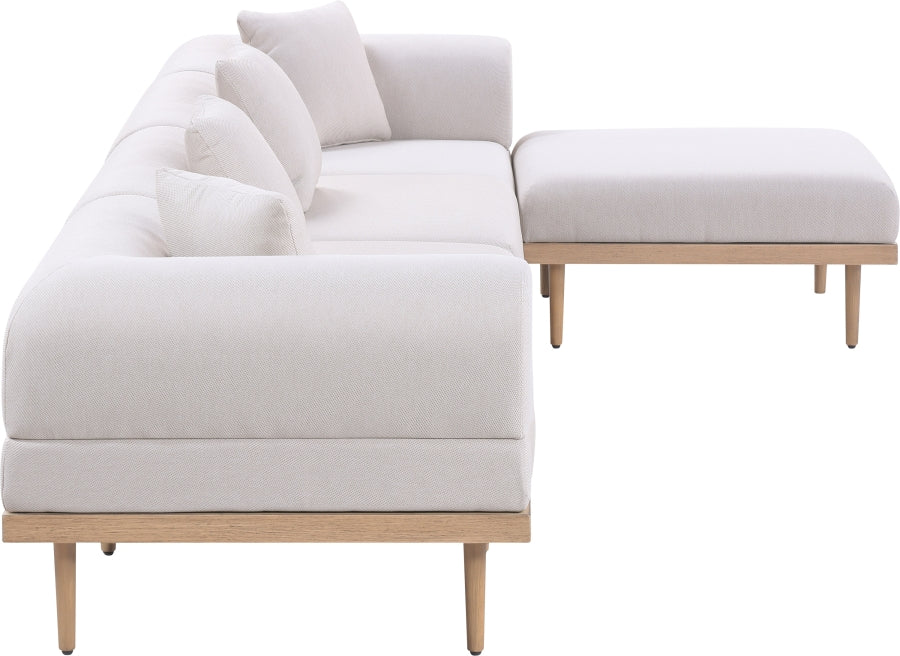 Laguna 142" Resilient Water Resistant Fabric Upholstered Outdoor Patio 5pc. Modular Sectional