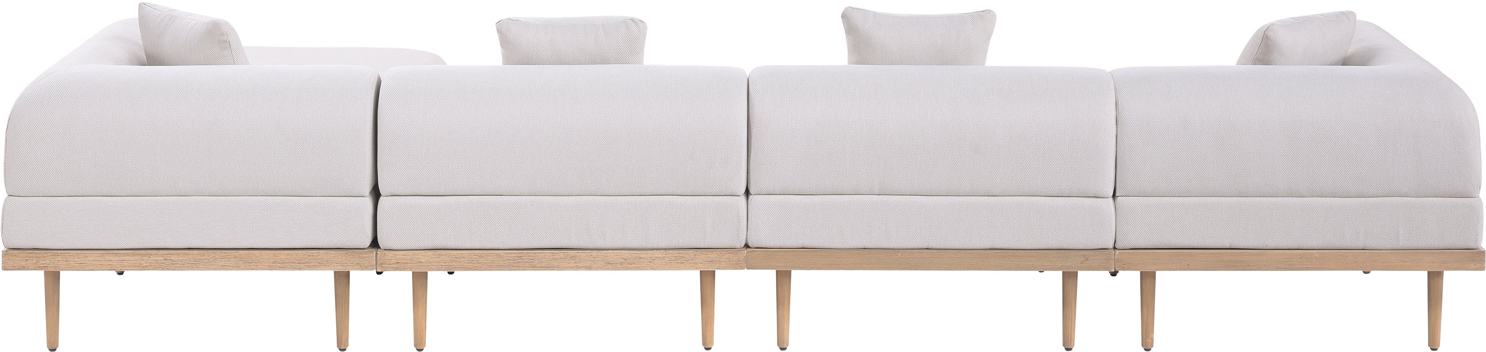 Laguna 142" Resilient Water Resistant Fabric Upholstered Outdoor Patio 5pc. Modular Sectional