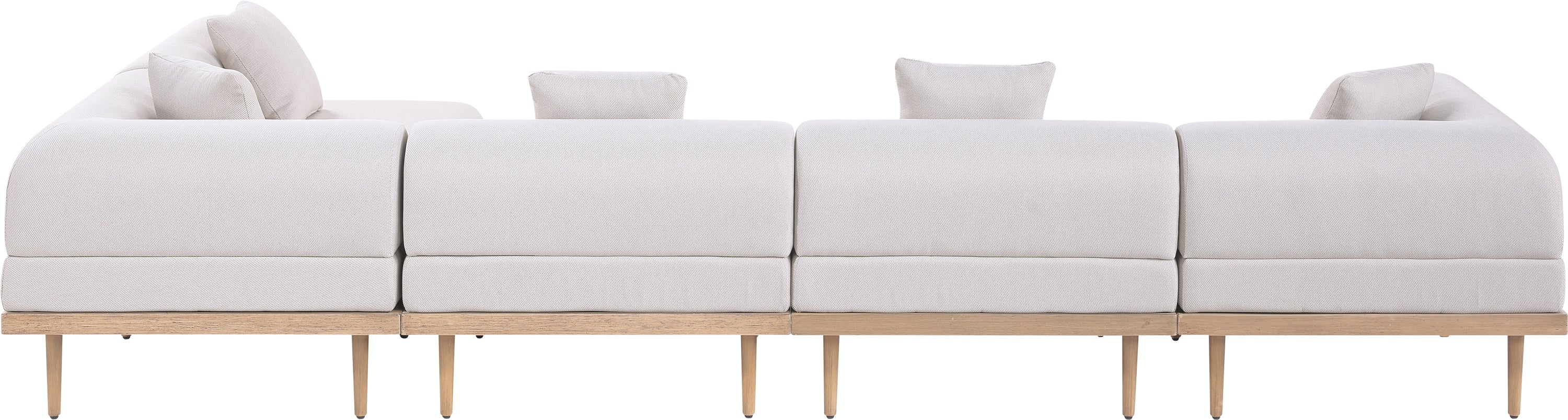 Laguna 142" Resilient Water Resistant Fabric Upholstered Outdoor Patio 5pc. Modular Sectional