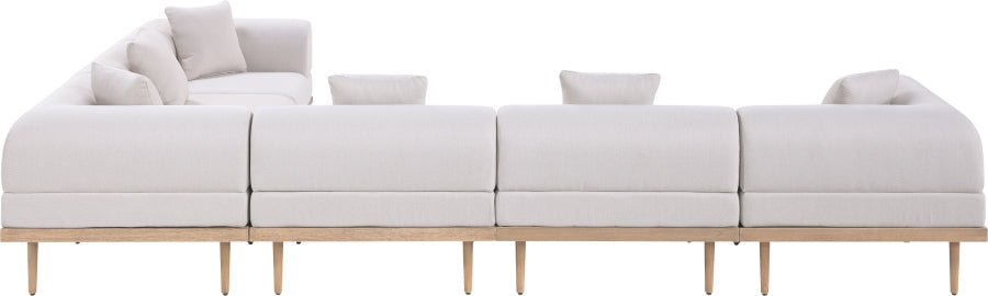 Laguna 142" Resilient Water Resistant Fabric Upholstered Outdoor Patio 6pc. Modular Sectional