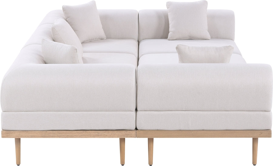 Laguna 106.5" Resilient Water Resistant Fabric Upholstered Outdoor Patio 6pc. Modular Sectional