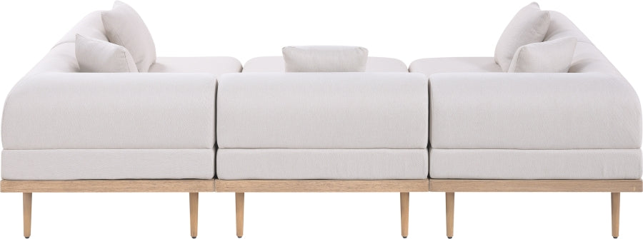 Laguna 106.5" Resilient Water Resistant Fabric Upholstered Outdoor Patio 6pc. Modular Sectional