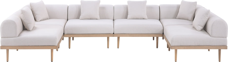 Laguna 142" Resilient Water Resistant Fabric Upholstered Outdoor Patio 6pc. Modular Sectional