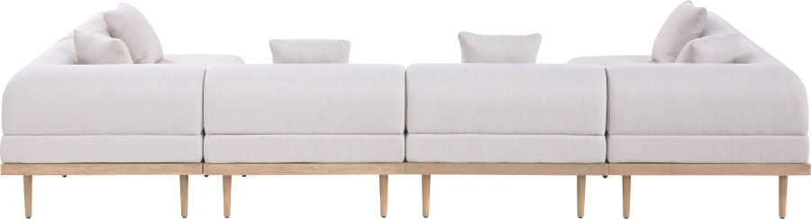 Laguna 142" Resilient Water Resistant Fabric Upholstered Outdoor Patio 6pc. Modular Sectional