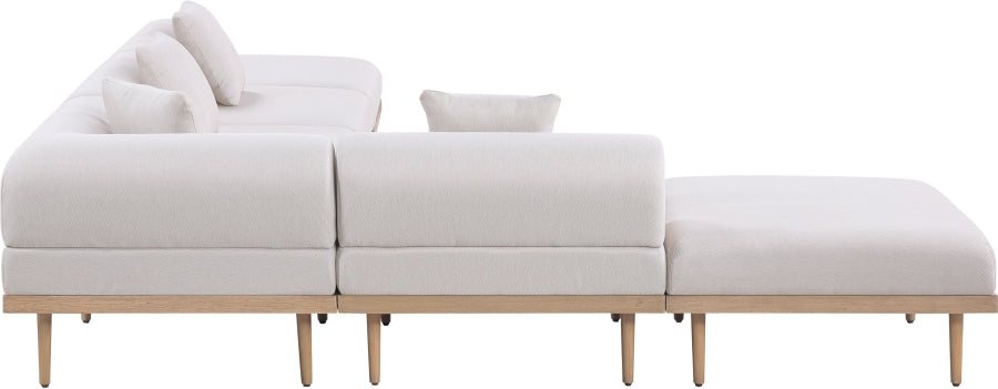 Laguna 142" Resilient Water Resistant Fabric Upholstered Outdoor Patio 6pc. Modular Sectional