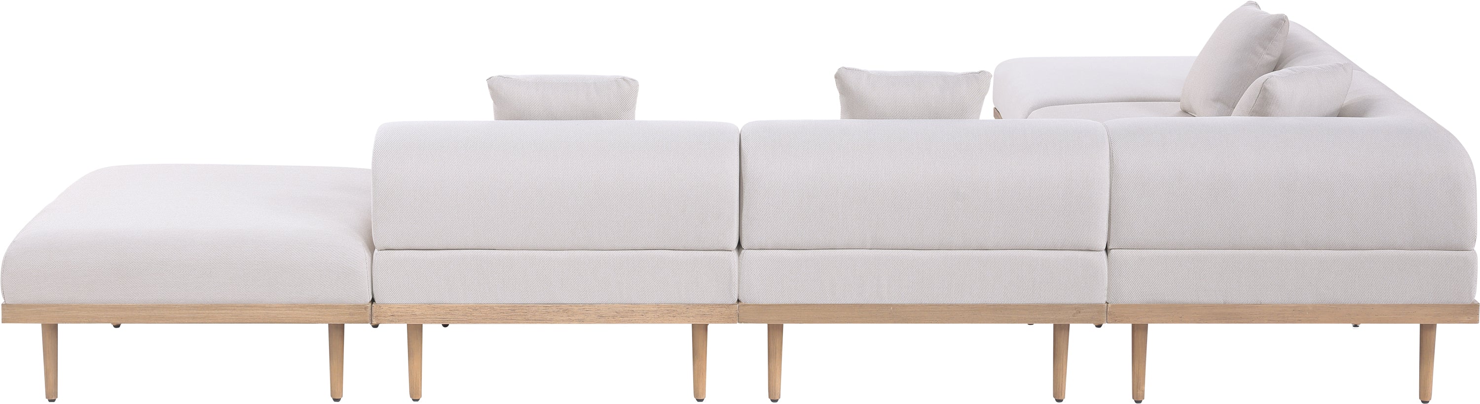 Laguna 142" Resilient Water Resistant Fabric Upholstered Outdoor Patio 6pc. Modular Sectional