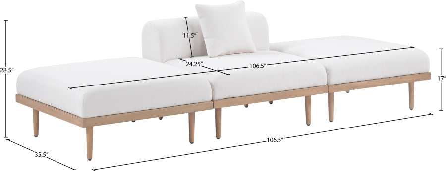 Chaise longue en tissu Orian Teddy