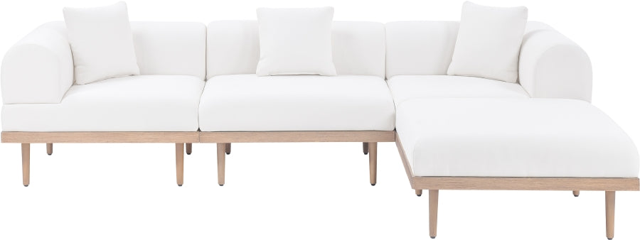 Laguna 106.5" Resilient Water Resistant Fabric Upholstered Outdoor Patio 4pc. Modular Sectional