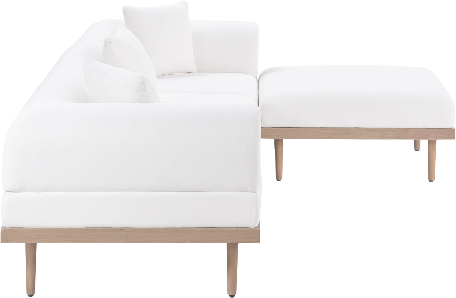 Laguna 106.5" Resilient Water Resistant Fabric Upholstered Outdoor Patio 4pc. Modular Sectional