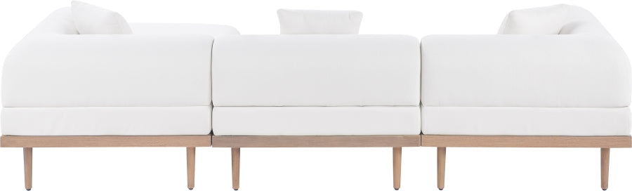 Laguna 106.5" Resilient Water Resistant Fabric Upholstered Outdoor Patio 4pc. Modular Sectional