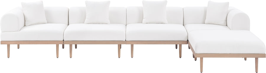Laguna 142" Resilient Water Resistant Fabric Upholstered Outdoor Patio 5pc. Modular Sectional
