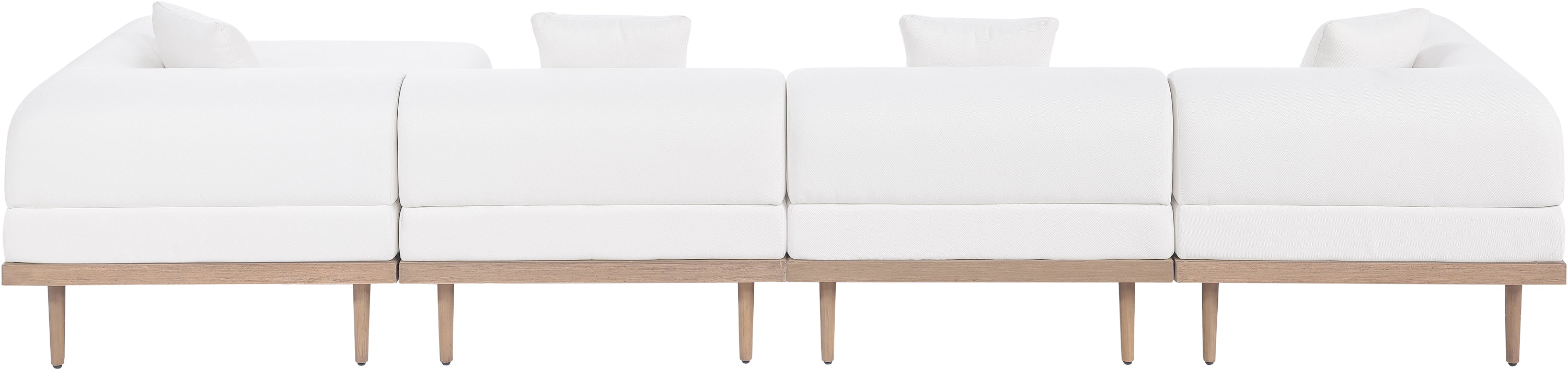 Laguna 142" Resilient Water Resistant Fabric Upholstered Outdoor Patio 5pc. Modular Sectional