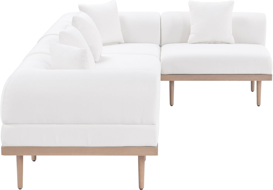 Laguna 142" Resilient Water Resistant Fabric Upholstered Outdoor Patio 5pc. Modular Sectional