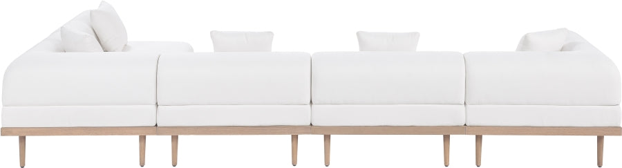 Laguna 142" Resilient Water Resistant Fabric Upholstered Outdoor Patio 5pc. Modular Sectional
