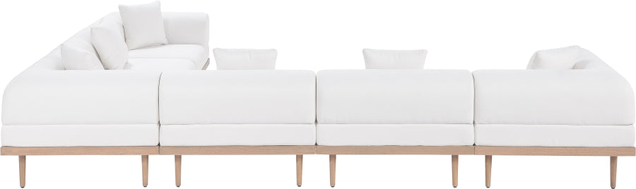 Laguna 142" Resilient Water Resistant Fabric Upholstered Outdoor Patio 6pc. Modular Sectional