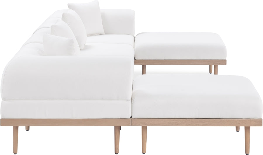 Laguna 142" Resilient Water Resistant Fabric Upholstered Outdoor Patio 6pc. Modular Sectional